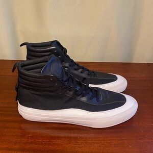 MCQ by Alexander McQueen Shallow VULC Hi Top Black Leather Canvas Mens 45/US 12